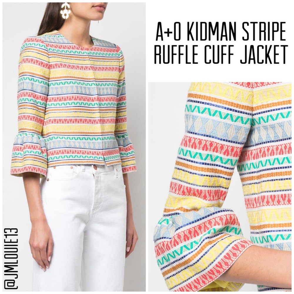 Kidman Stripe Ruffle Cuff Jacket - Multicolor